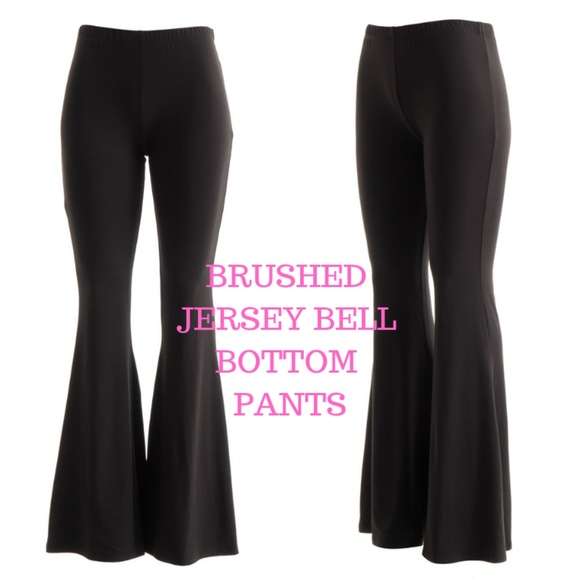 BRUSHED JERSEY BELL BOTTOM PANTS (PLUS) - Picture 8 of 8